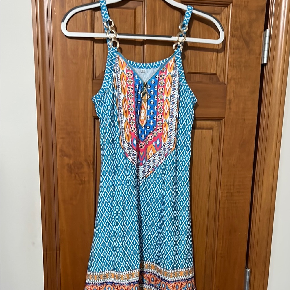 Colorful Geometric Pattern Dress